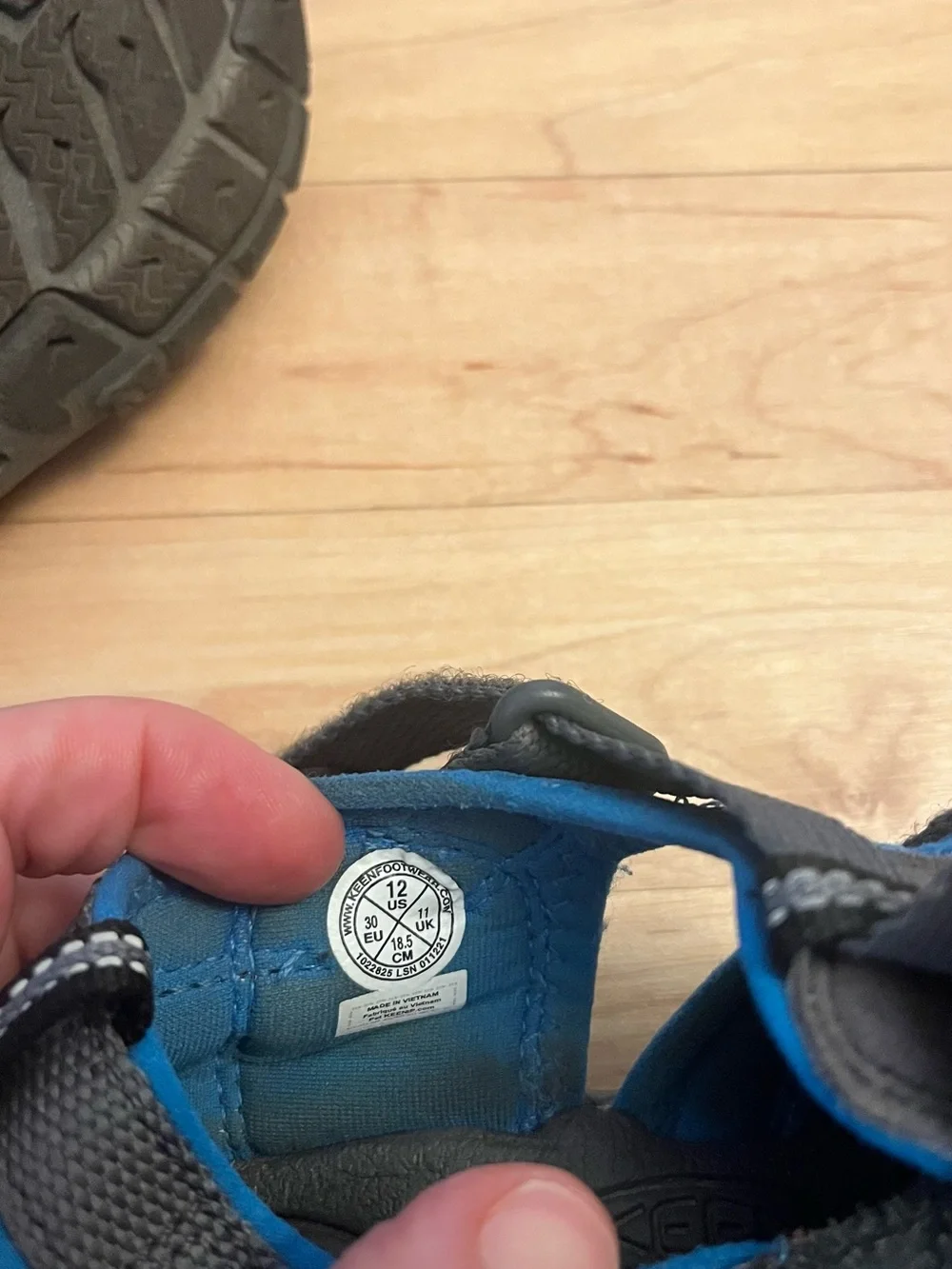 Keen Kids Gray and Blue Closed-Toe Outdoor Sandals